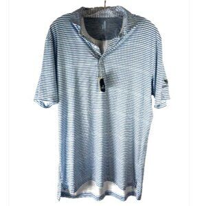 Johnnie O mens polo shirt Pullover medium blue white Cypress Woods Country Club